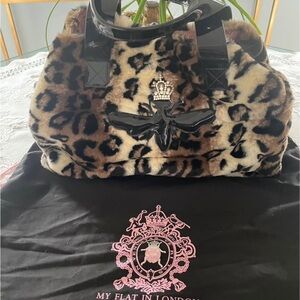 My Flat in London Animal Print  Bag with Black Accents